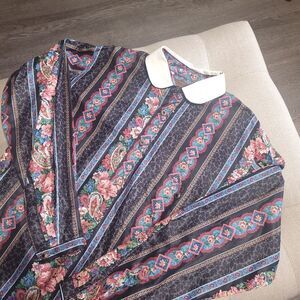 Roper Rustic Frontier Vintage 3 Button Shirt Long Sleeve 80s Grandpa Floral Med